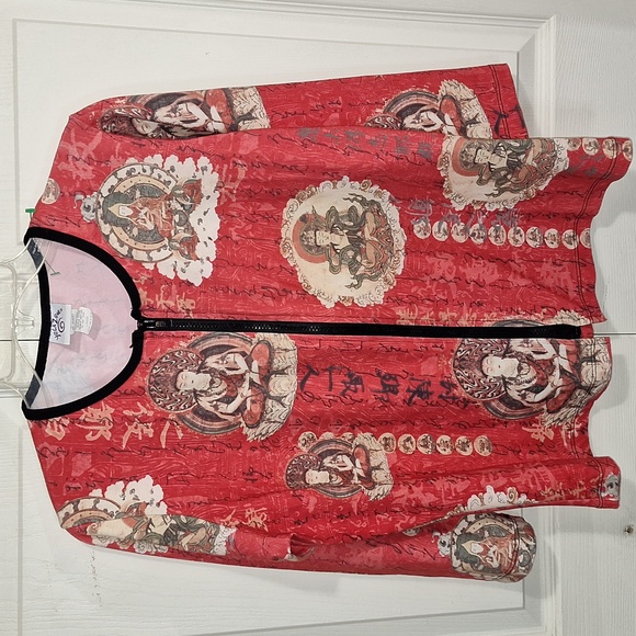 Yoga Zone Jackets & Blazers - Vintage Yoga Zone crop zip jacket - Indian Asian inspired -  XL - red